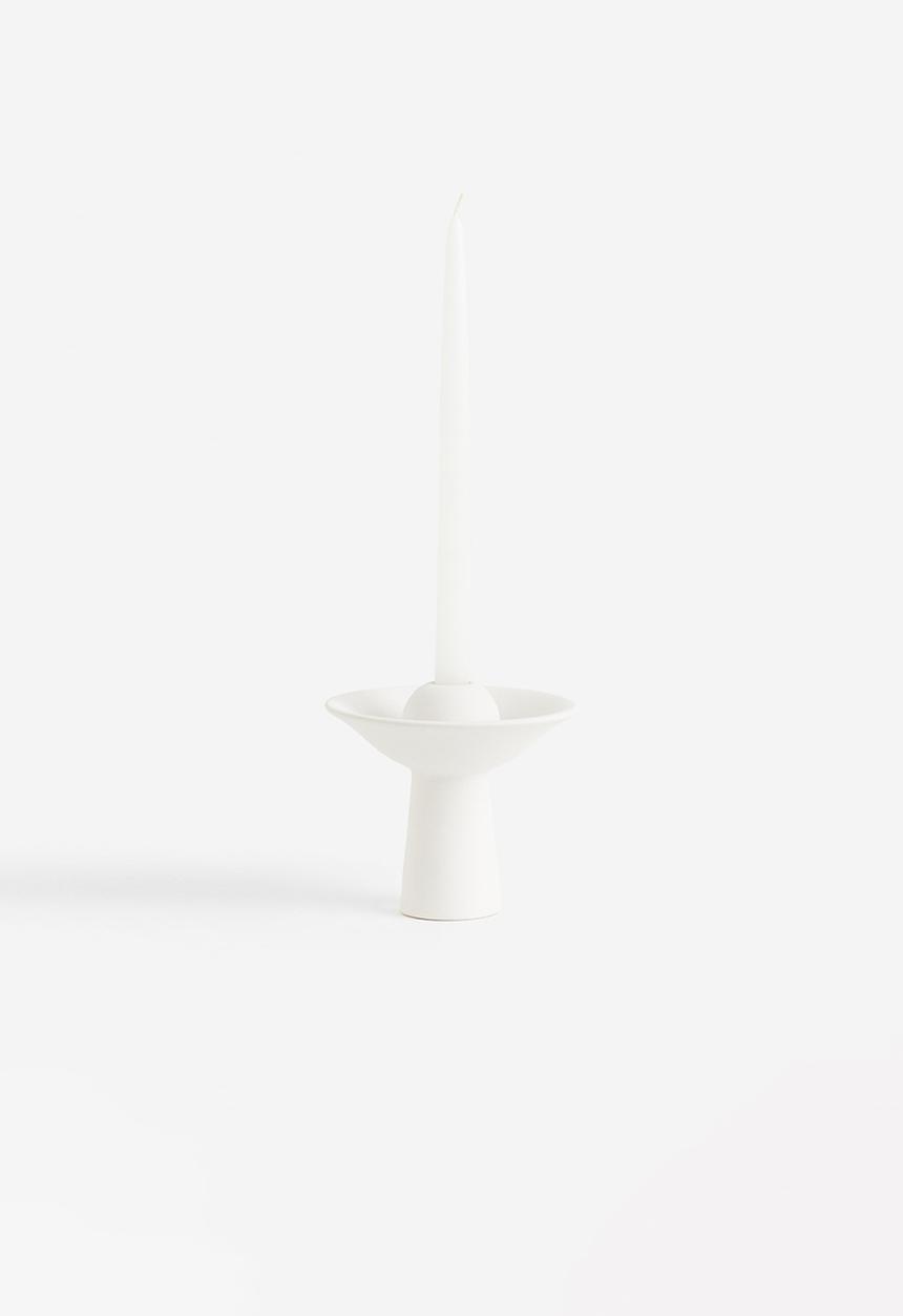 H&M - Stoneware candlestick - white