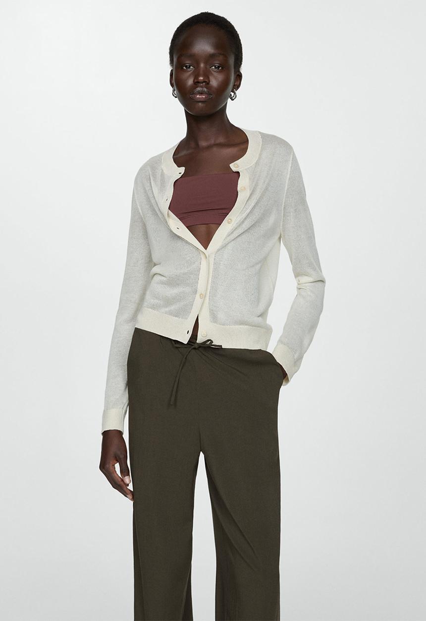 MANGO - Trousers Riga - Beige/Khaki