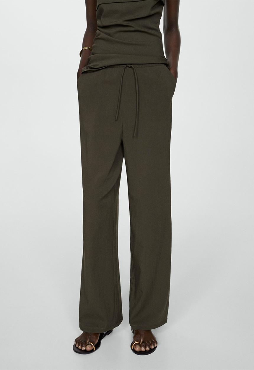 MANGO - Trousers Riga - Beige/Khaki
