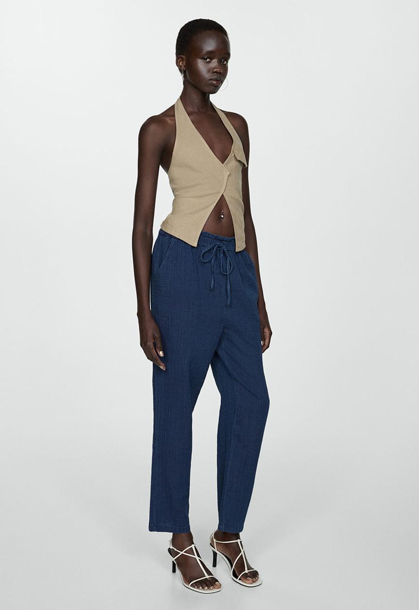 MANGO - Trousers Indie - Dark Blue
