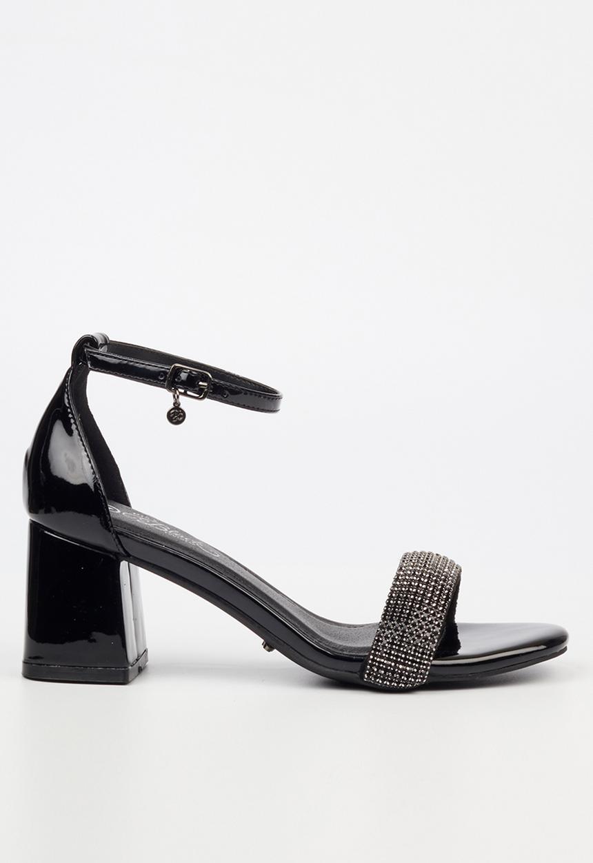 Miss Black - Bardot 3 block heel - black