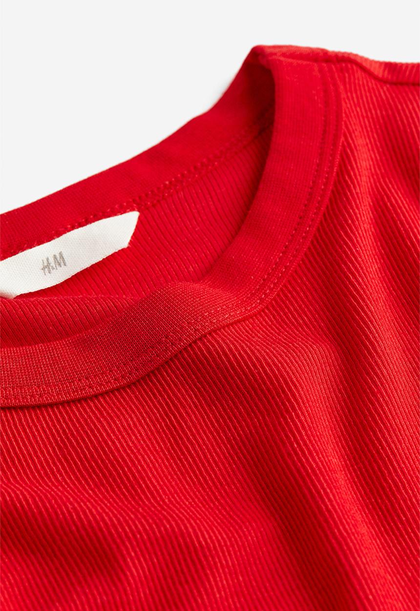 H&M - Ribbed modal-blend top - red