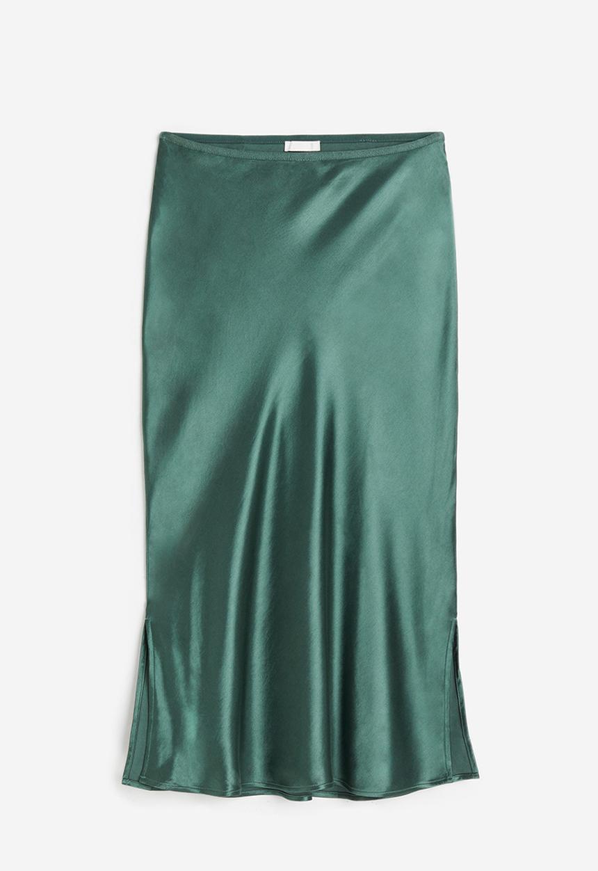 H&M - Satin skirt - teal 