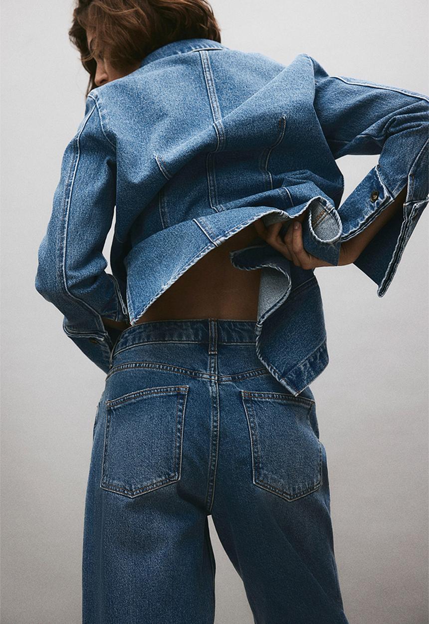 H&M - Tapered high jeans - blue