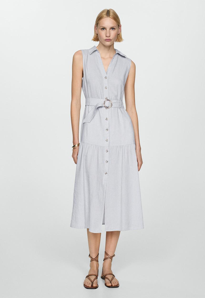 MANGO - Dress Zamore - Medium Blue