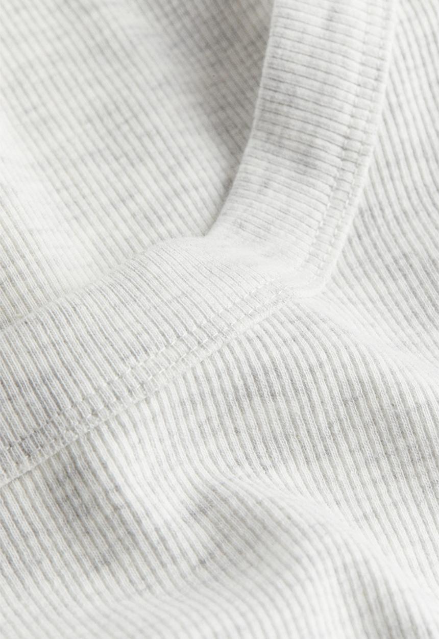 H&M - Cropped ribbed T-shirt - grey