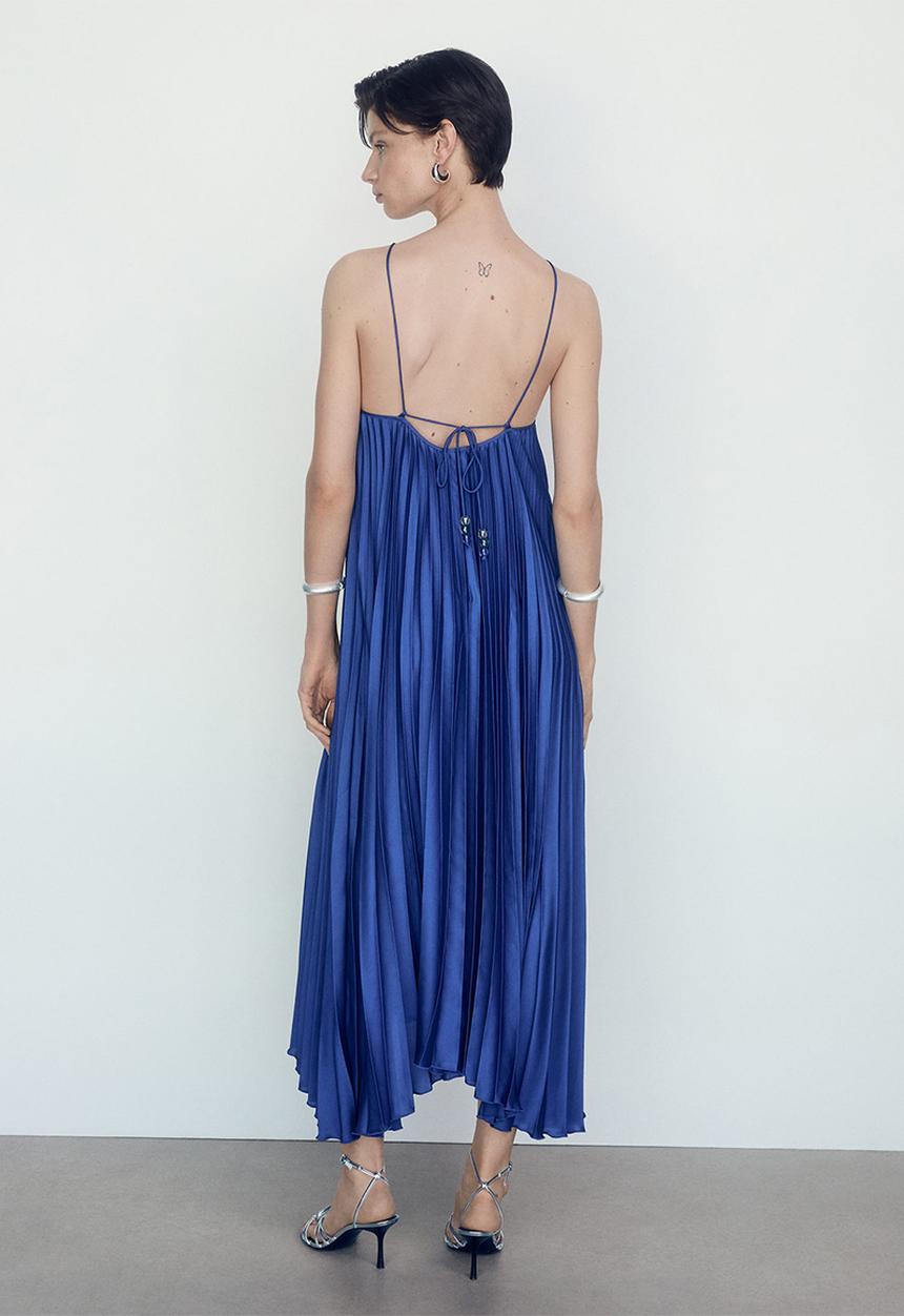 MANGO - Dress Susane - Medium Blue