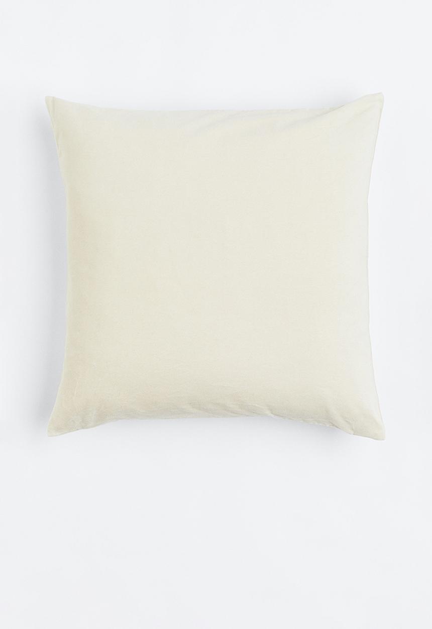 H&M - Cotton velvet cushion cover - light beige