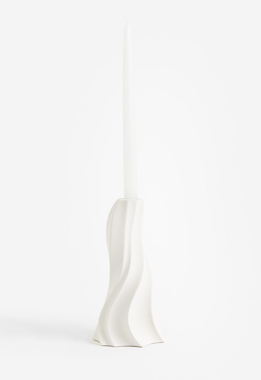 H&M - Stoneware candlestick - white