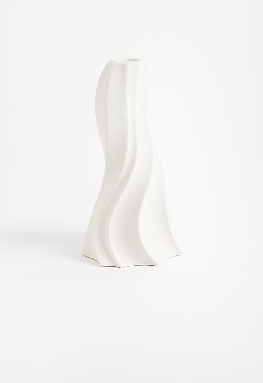 H&M - Stoneware candlestick - white
