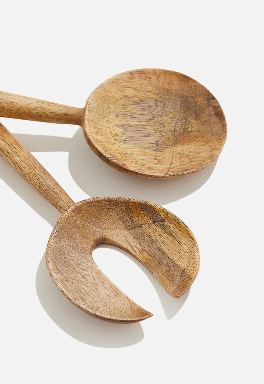 H&M - Wooden salad servers - beige