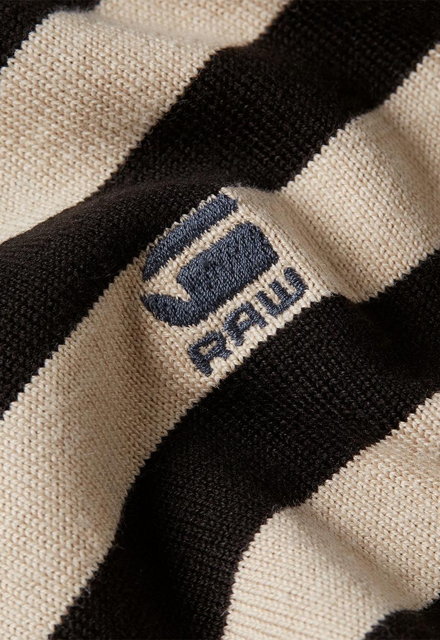 G-STAR - Stripe r knit - dk black/whitebait stripe