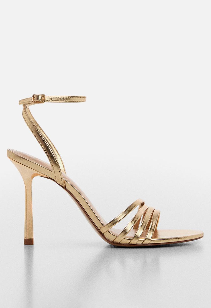 MANGO - Vito ankle strap heel - gold