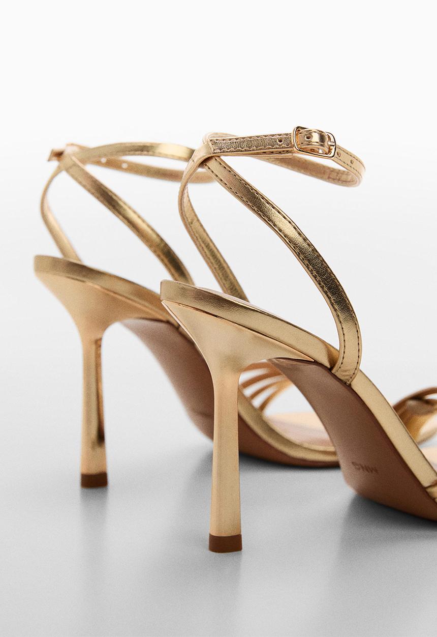 MANGO - Vito ankle strap heel - gold