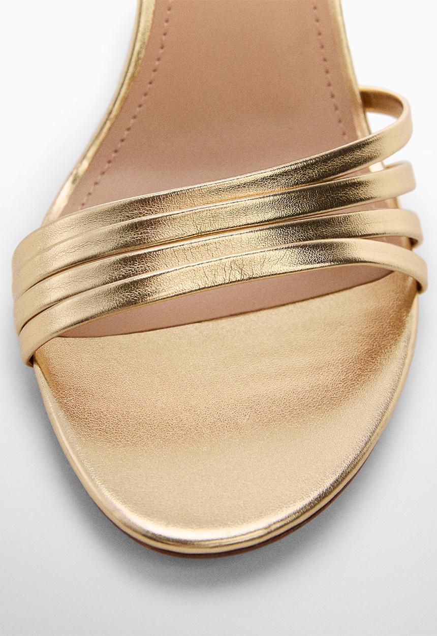 MANGO - Vito ankle strap heel - gold