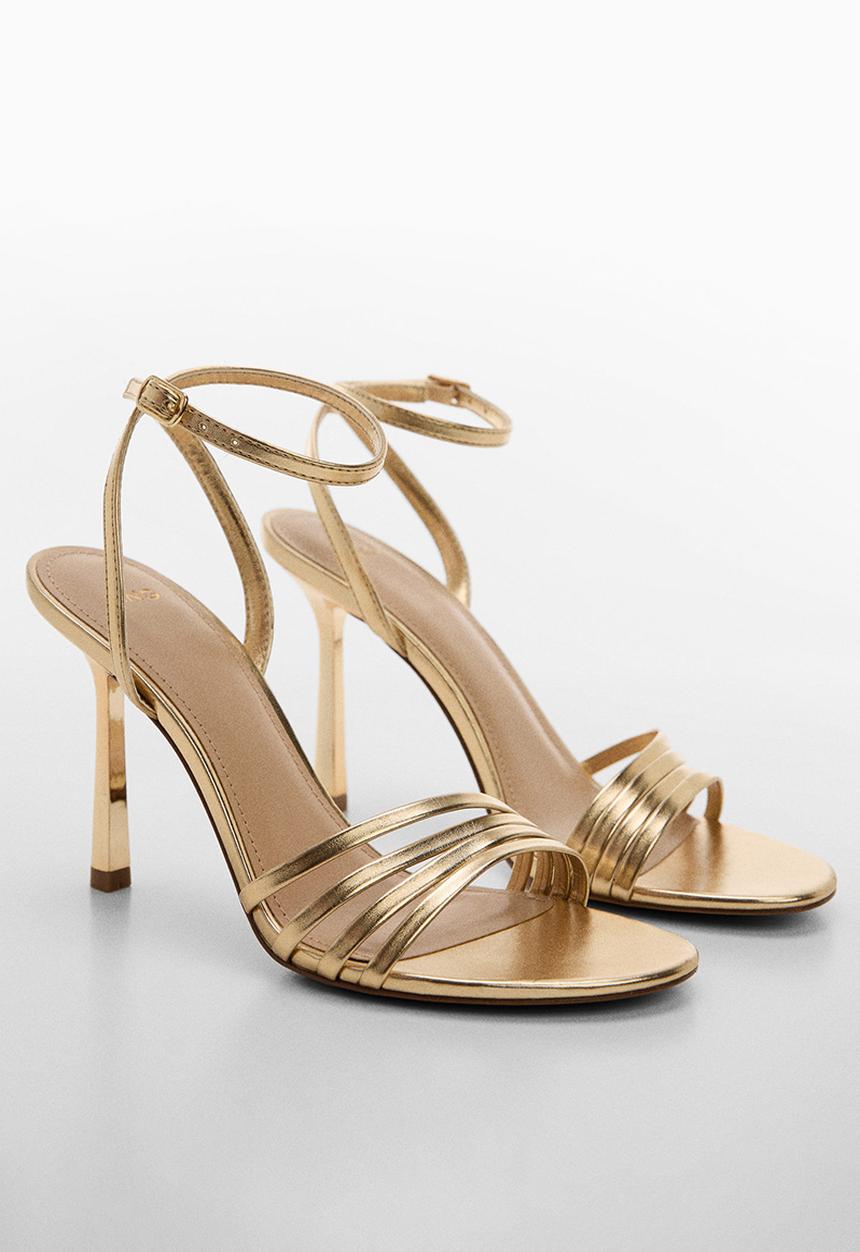 MANGO - Vito ankle strap heel - gold