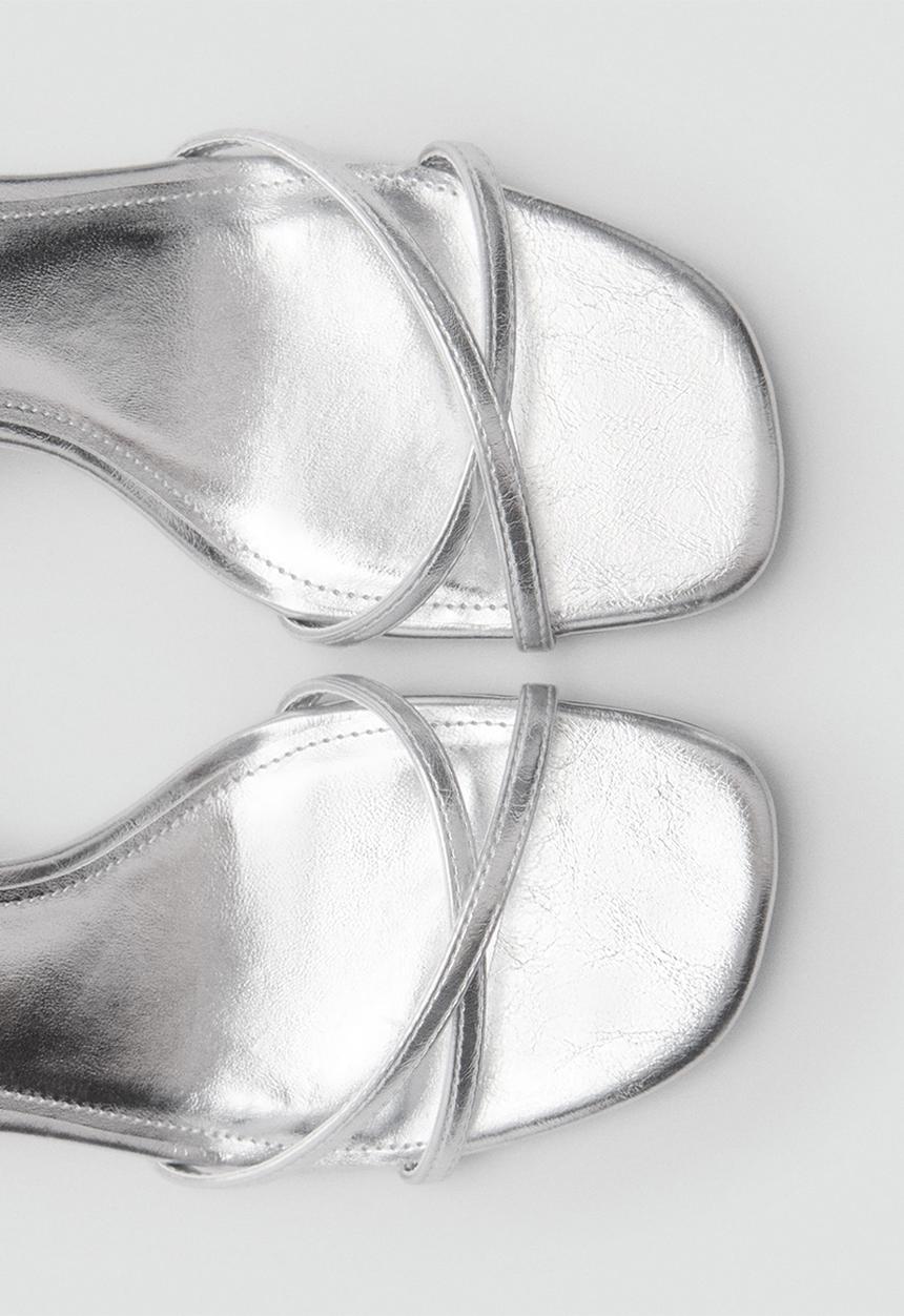MANGO - Gaby block heel - silver