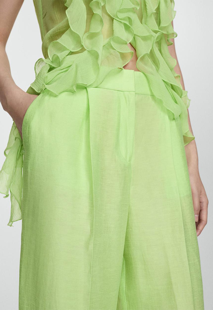 MANGO - Trousers Lime - lime