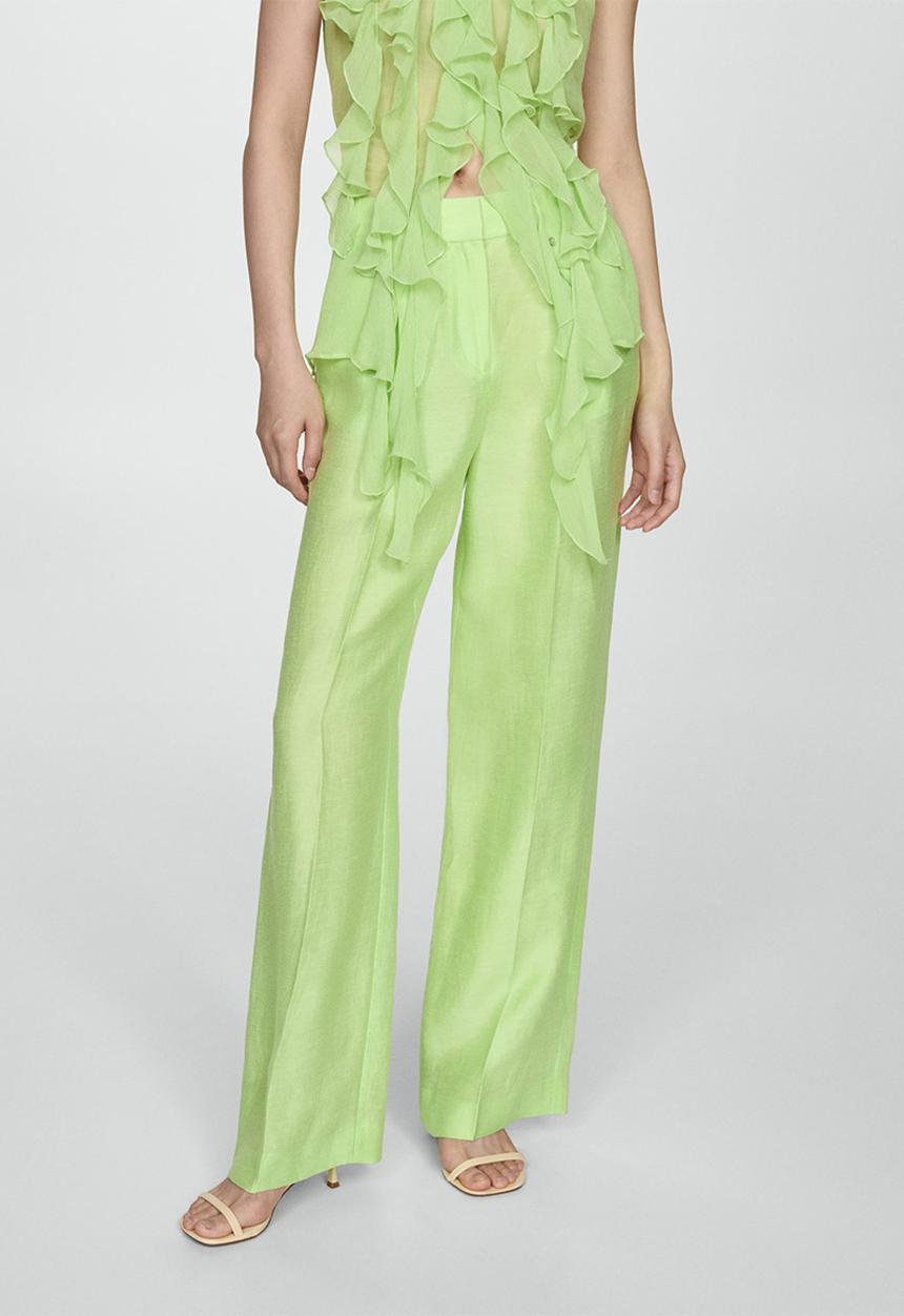 MANGO - Trousers Lime - lime