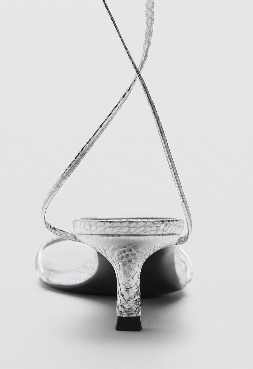 MANGO - Mara strappy heel - silver
