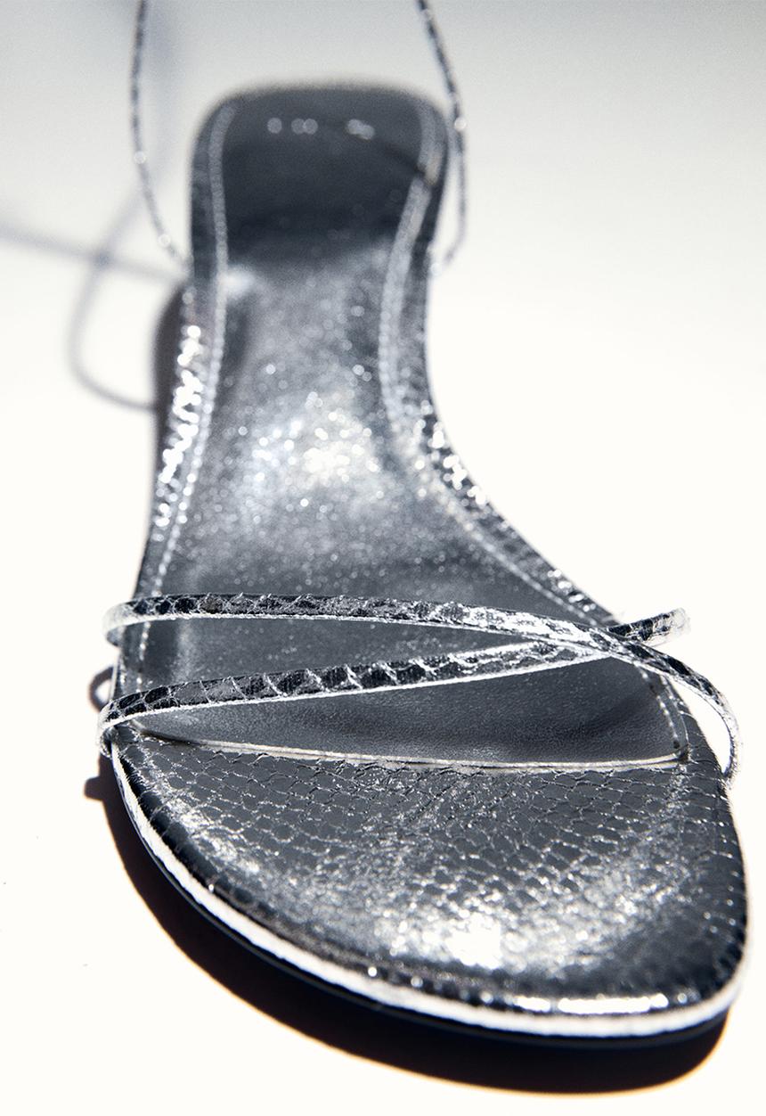 MANGO - Mara strappy heel - silver
