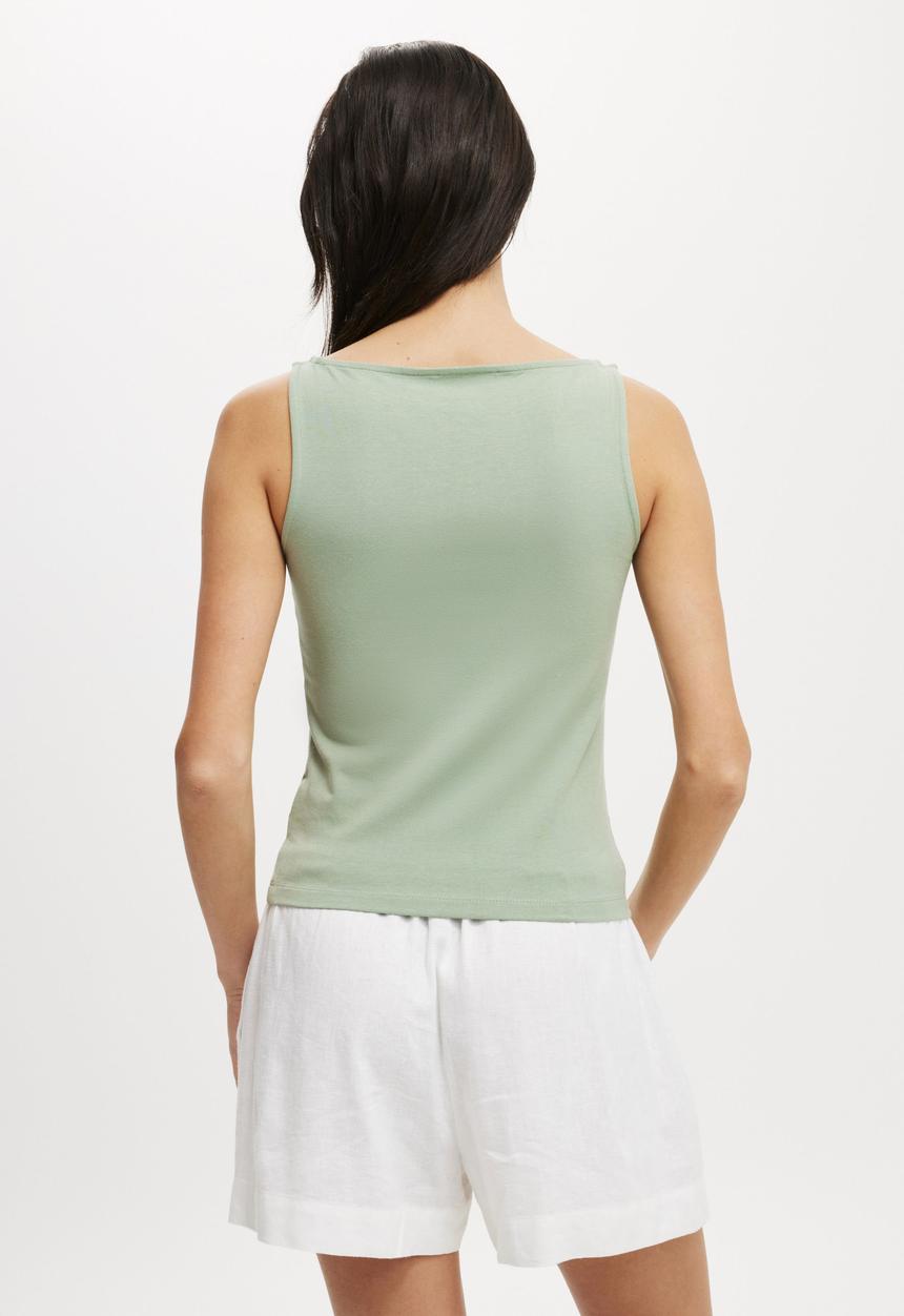 Cotton On - All Day Boat Neck Tank-Soft Jade