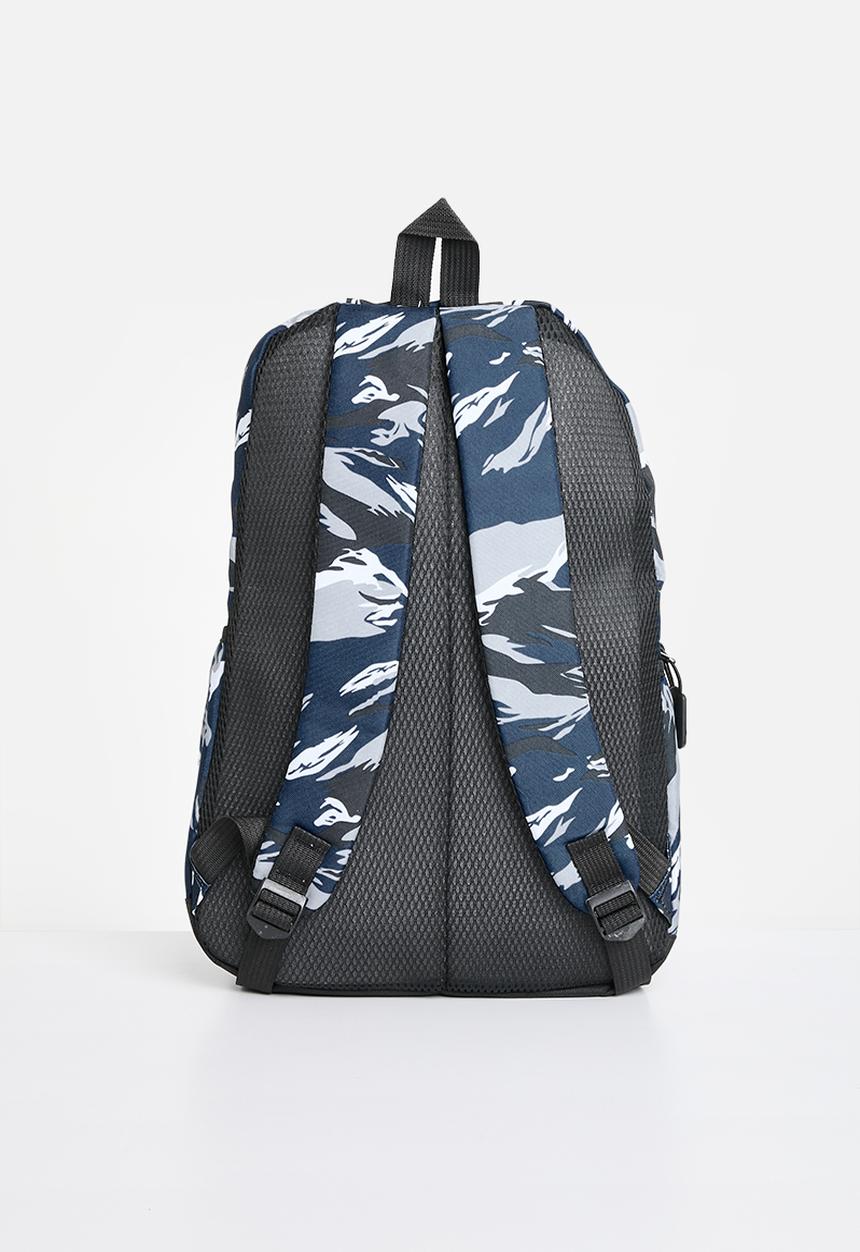 Pop Candy - 3 Piece printed back pack set - blue & black