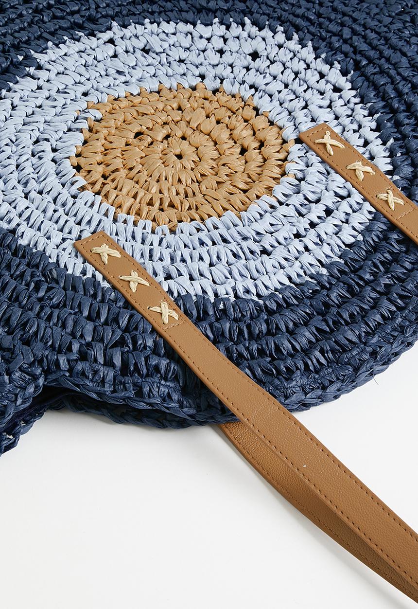 Pop Candy - Straw bag - dark & light blue