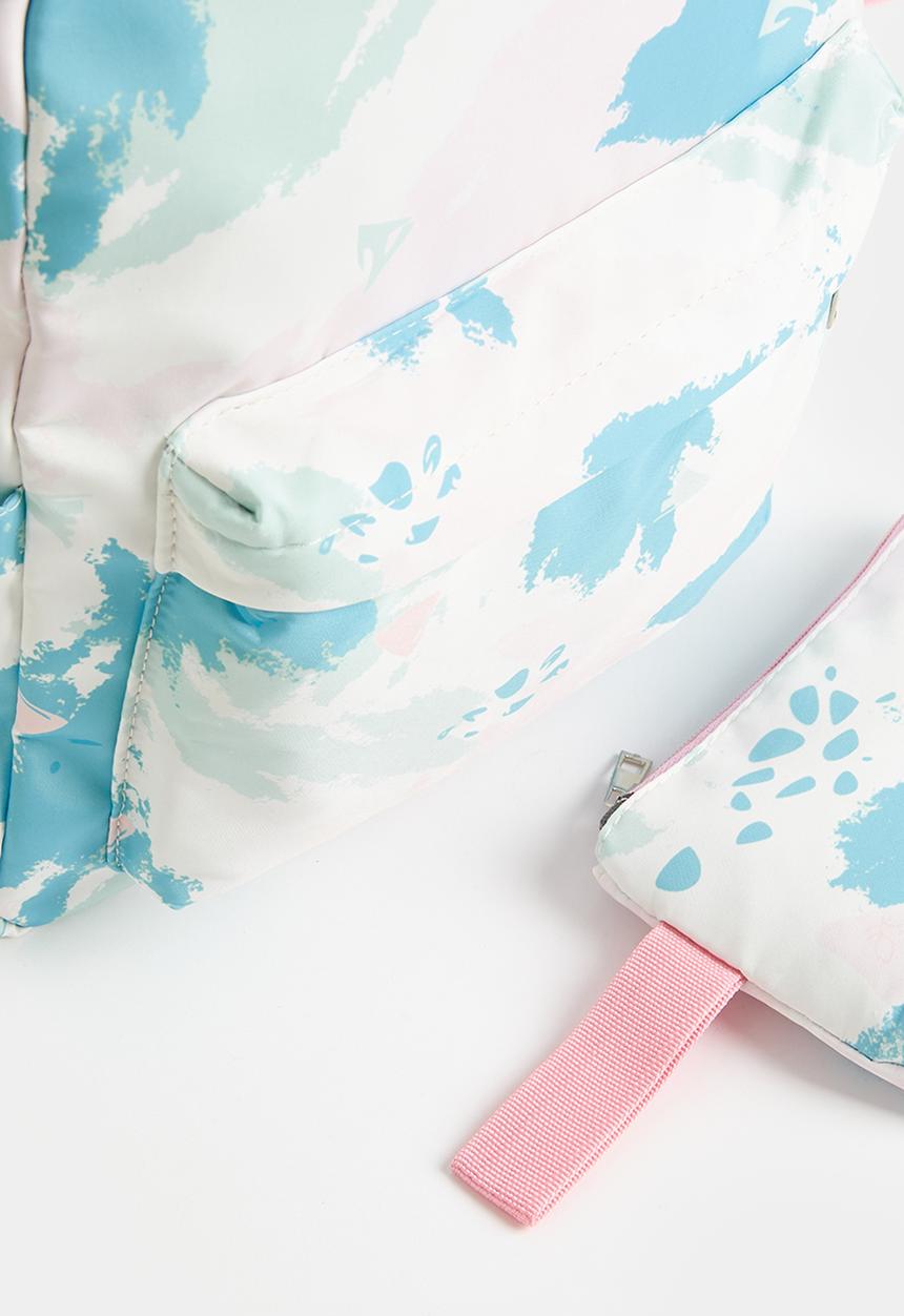 Pop Candy - 3 Piece abtract print bag set - blue