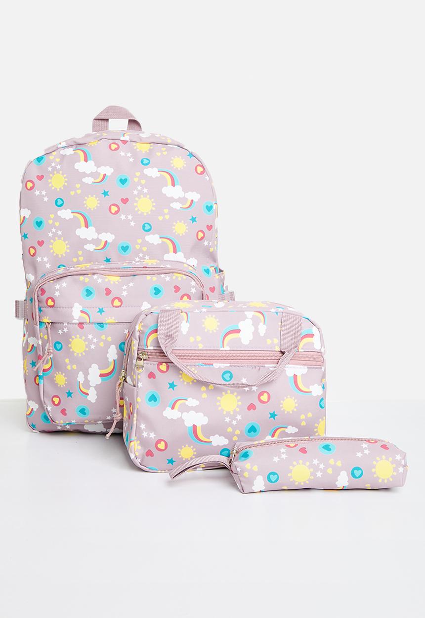 Pop Candy - 3 Piece printed back pack set - purple