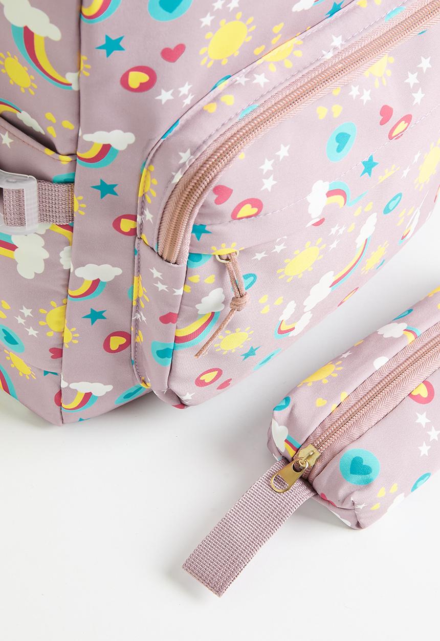 Pop Candy - 3 Piece printed back pack set - purple