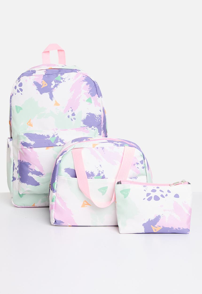 Pop Candy - 3 Piece abtract print bag set - purple