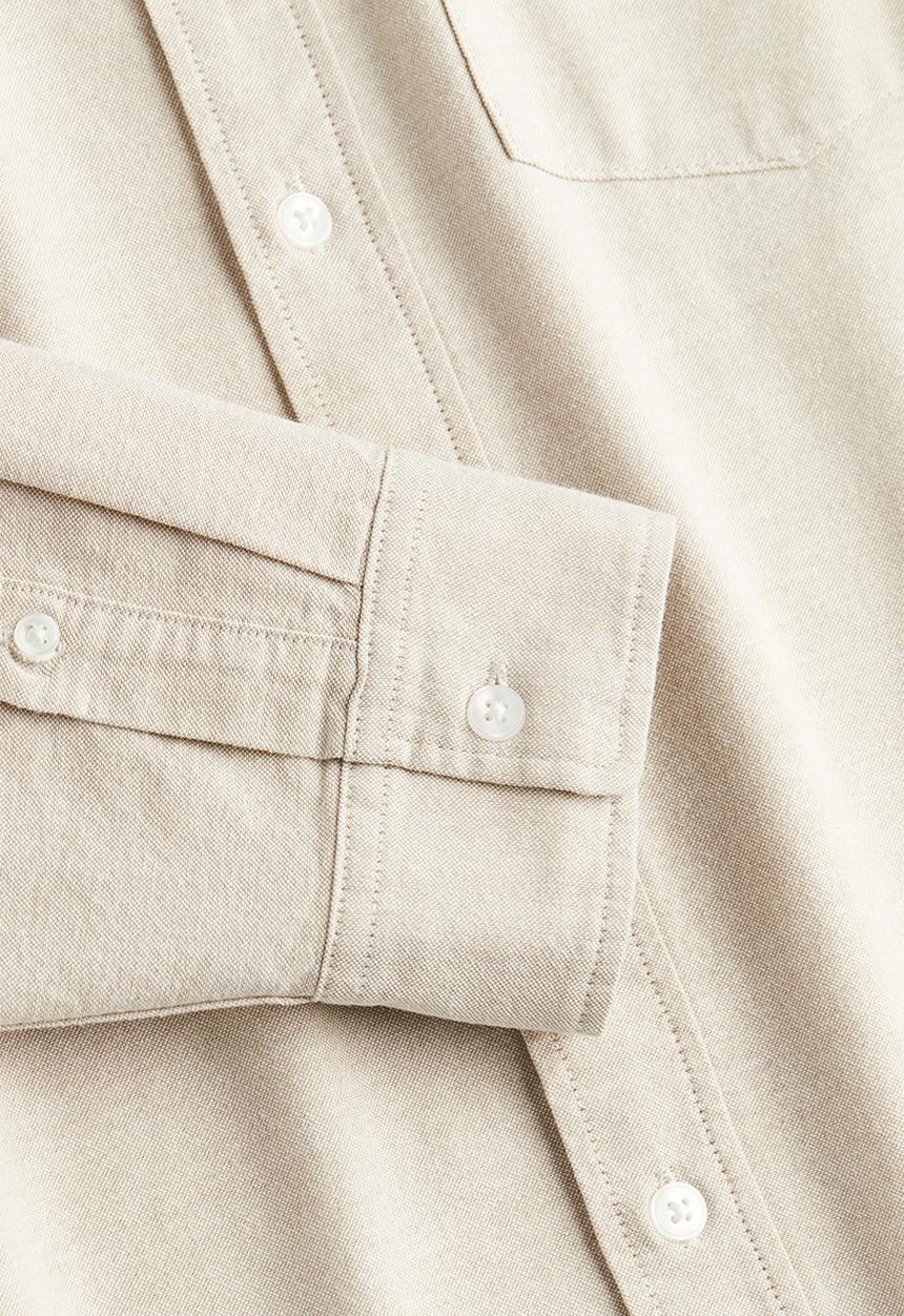 H&M - Regular fit oxford shirt - light greige