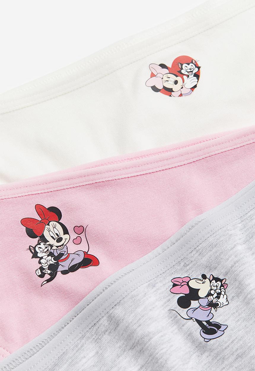 H&M - 7-pack cotton briefs - pink,white,grey,multi