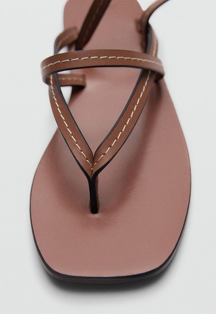 MANGO - Tiza ankle strap - medium brown