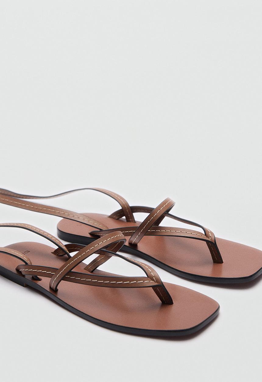MANGO - Tiza ankle strap - medium brown