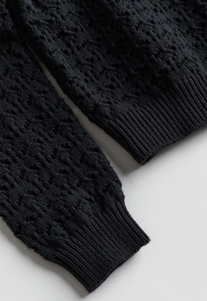 H&M - Pointelle-knit jumper - black