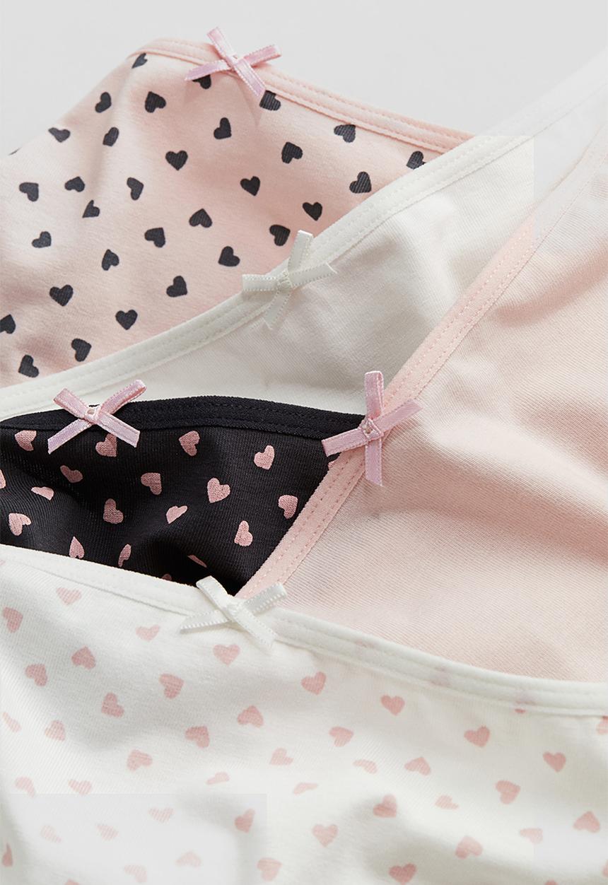 H&M - 5-Pack cotton briefs - light pink hearts