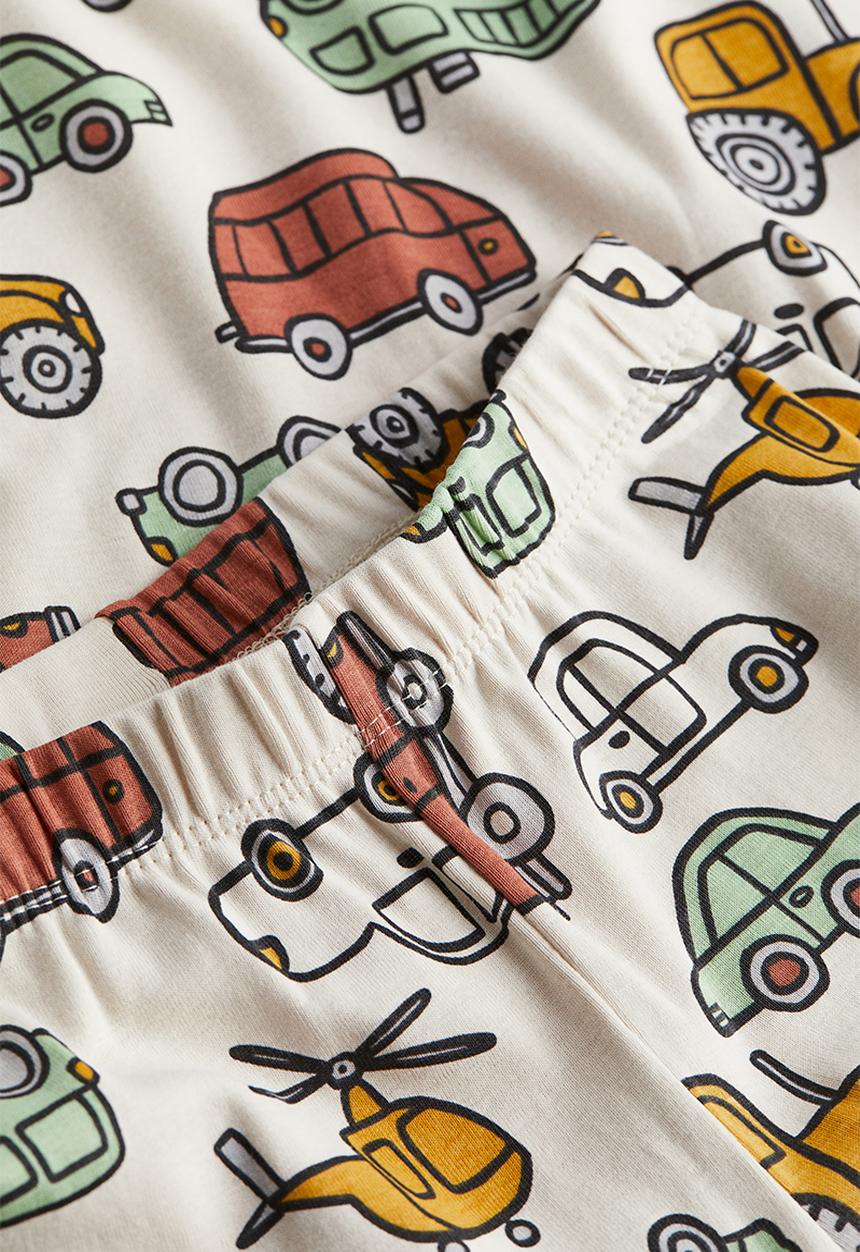 H&M - Jersey pyjamas - natural white vehicles