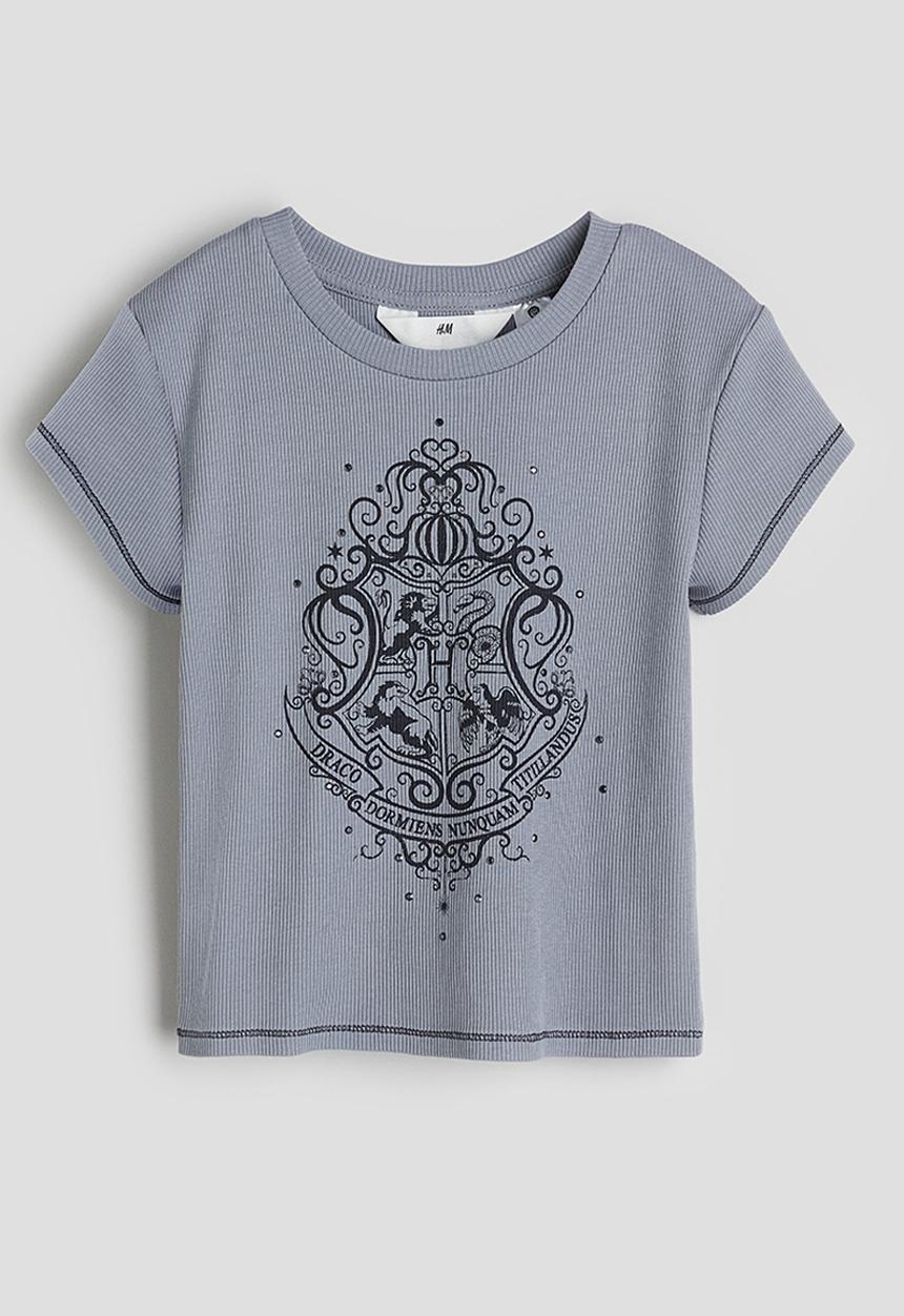 H&M - Ribbed t-shirt - grey