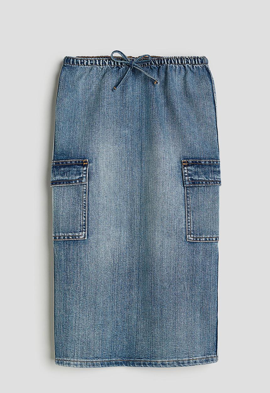 H&M - Denim cargo skirt - denim blue
