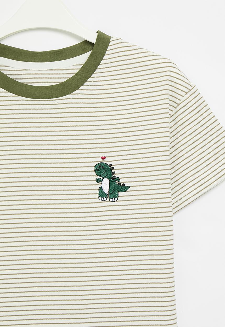 Pop Candy - Striped tee - green