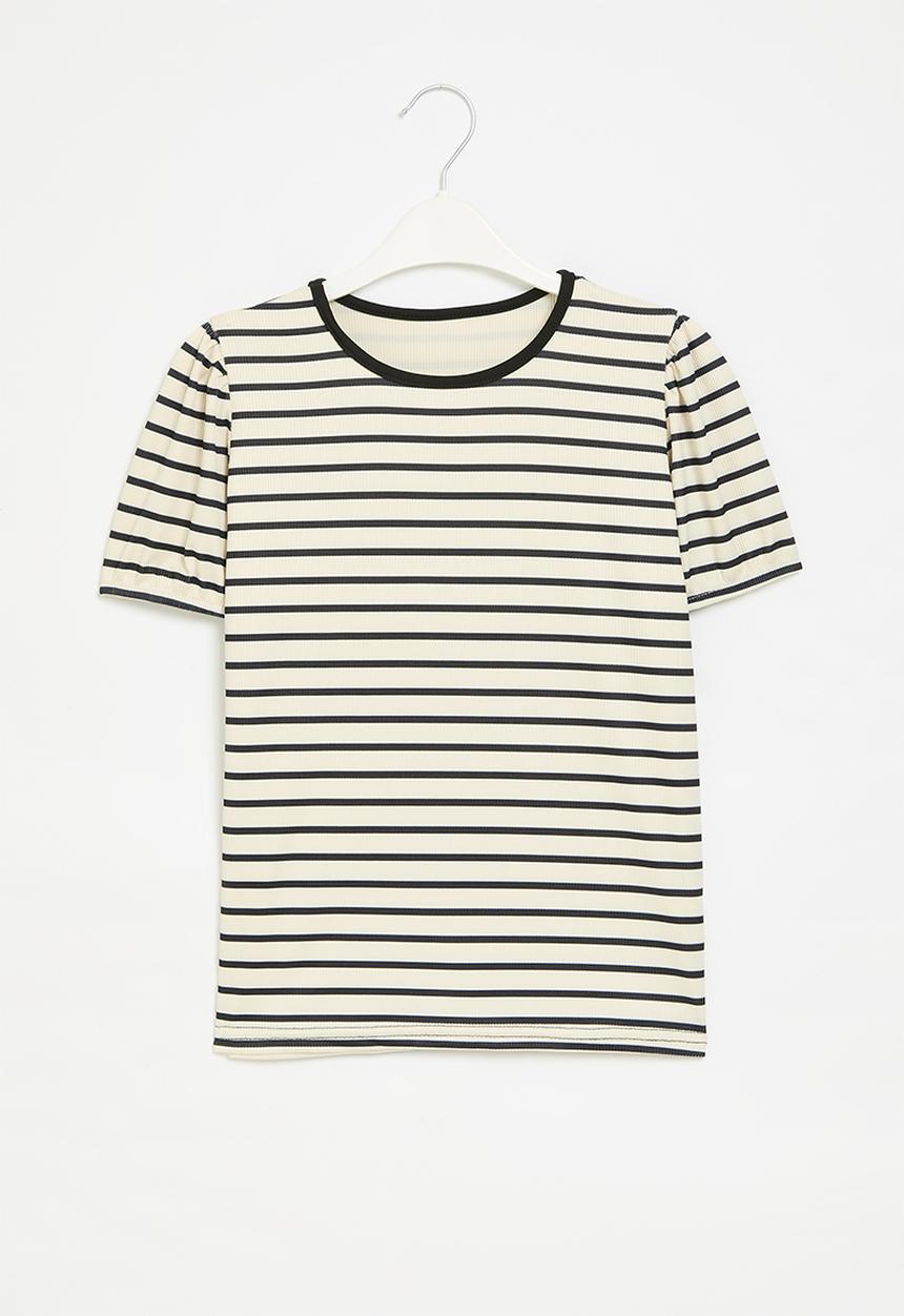 Pop Candy - Striped top - ecru & black