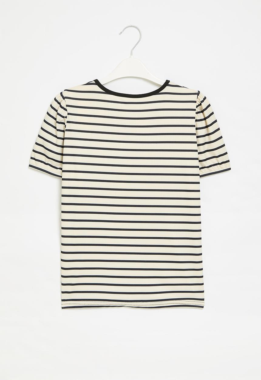 Pop Candy - Striped top - ecru & black