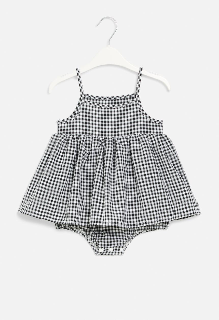 Pop Candy - Gingham romper dress - black & white