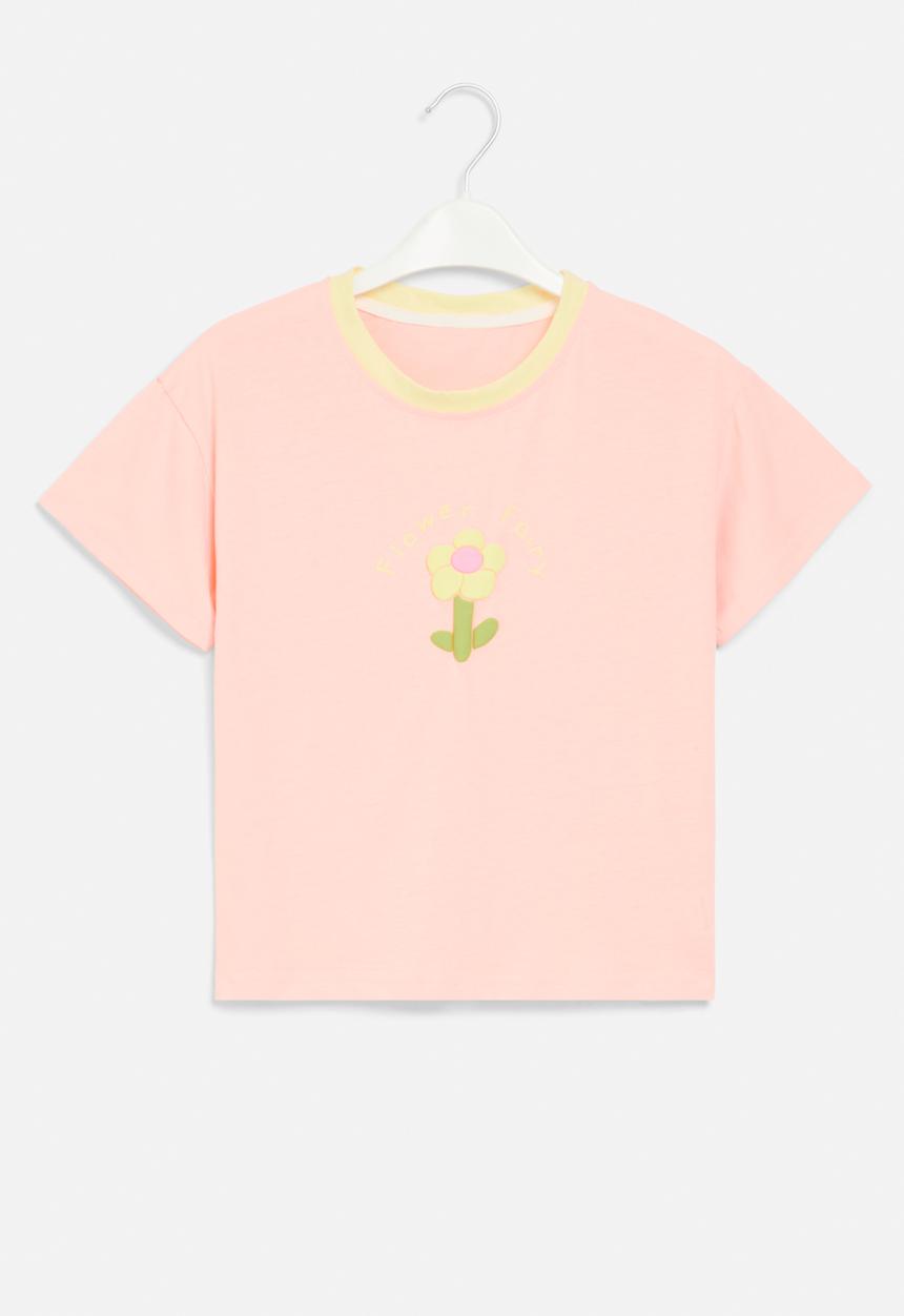 Pop Candy - Floral print tee - light pink