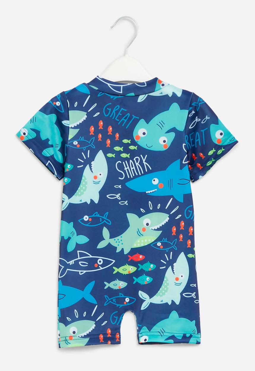 Pop Candy - Shark print swimsuit - blue