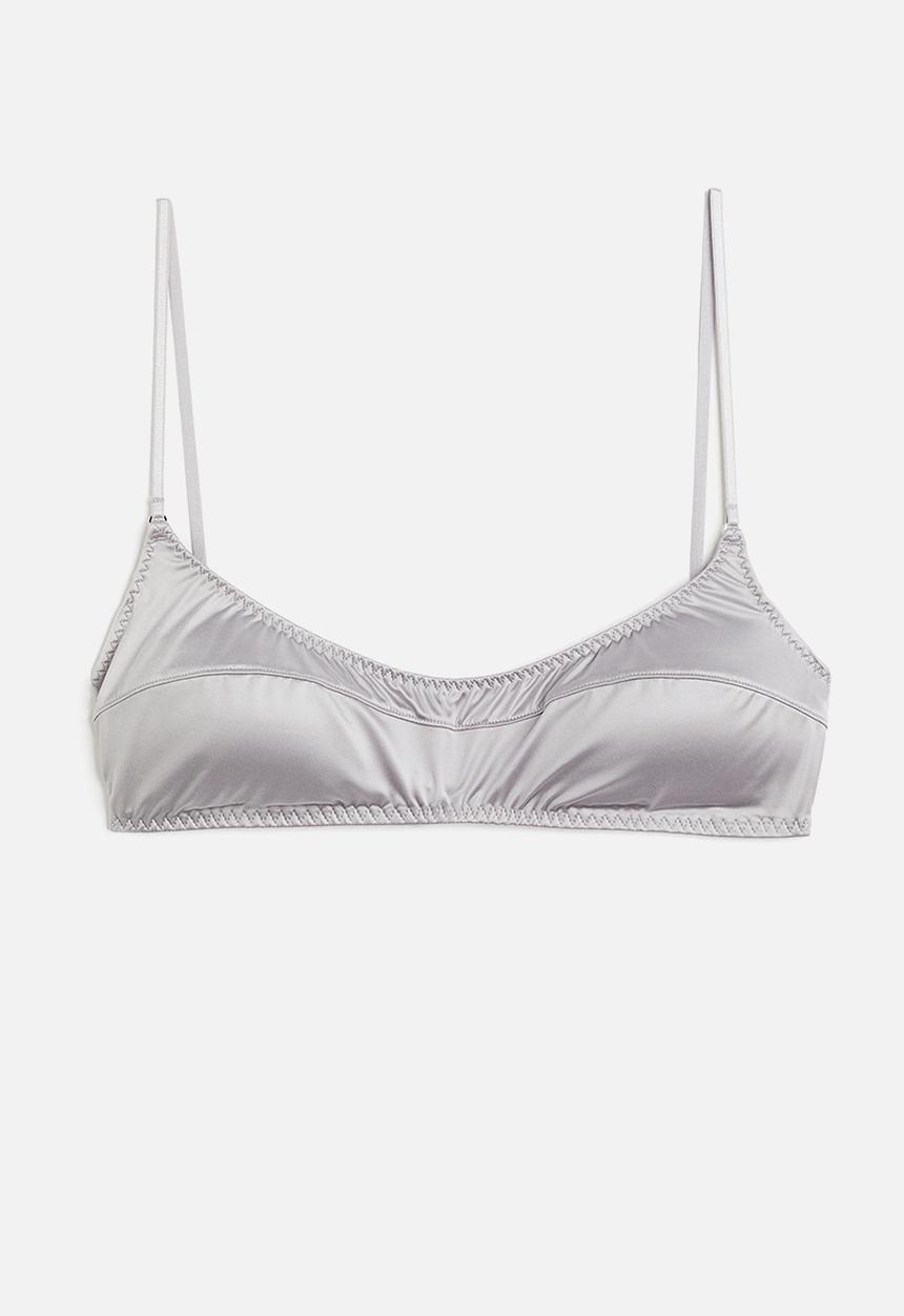 H&M - Soft satin bra - light grey 
