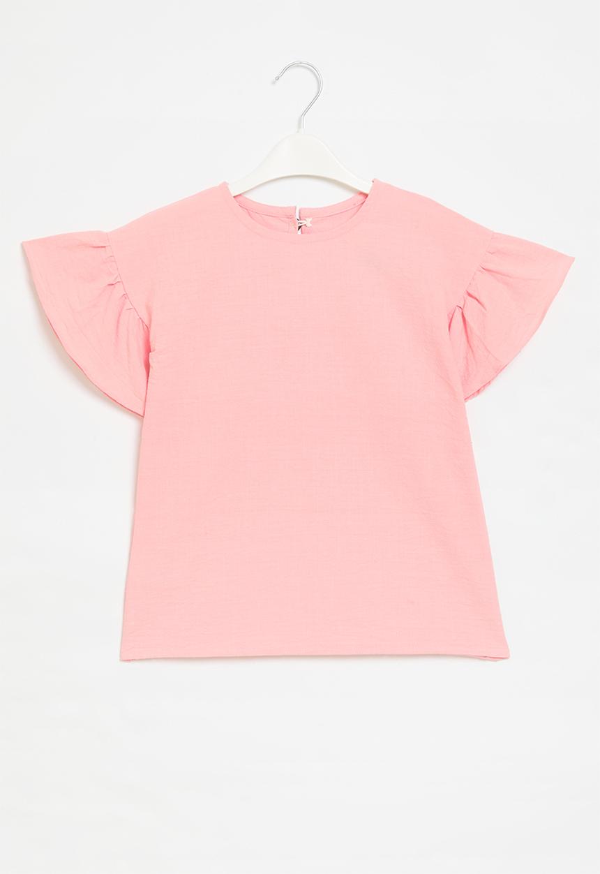 Pop Candy - Frill sleeve top - pink