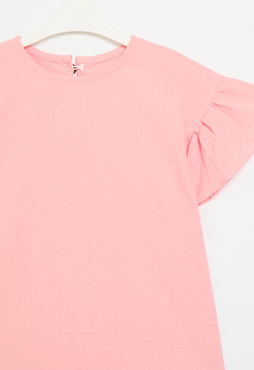Pop Candy - Frill sleeve top - pink